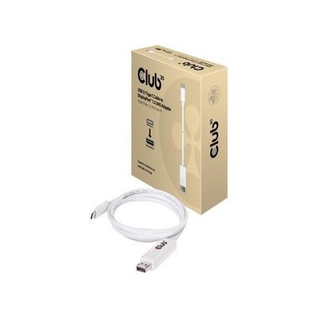 Club 3D CAC-1517 USB-C 3.1 to DisplayPort 1.2 Cable 1.2m - High-Quality Connection in Stylish White
